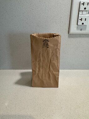 Vintage 80s Michel Harvey Paper Bag Vase Studio Pottery, Quebec, Rare